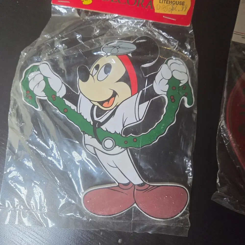 Vintage Christmas Ornaments Rudolph Mickey Mouse Santa